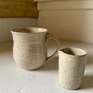 Handmade Ceramic Cup Mug & Creamer (2)